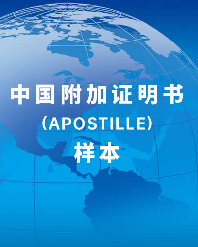 中國(guó)附加證明書(shū)樣本